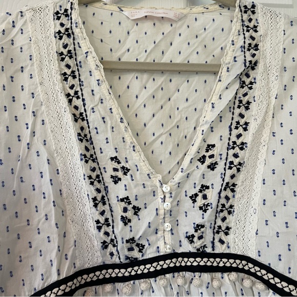 Zara blue and white blouse - Picture 3 of 7